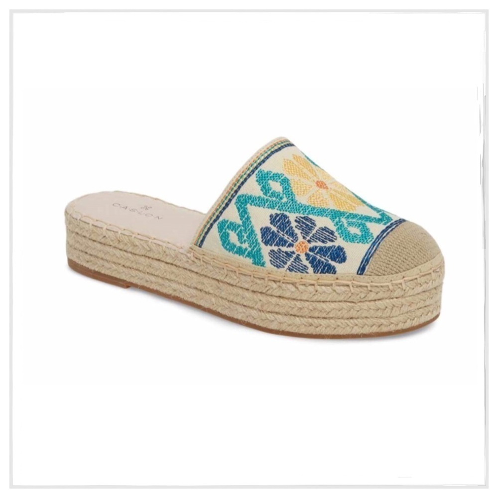 NWT Caslon Embroidered Platform Espadrille Sandals Size 8.5 - Picture 3 of 3